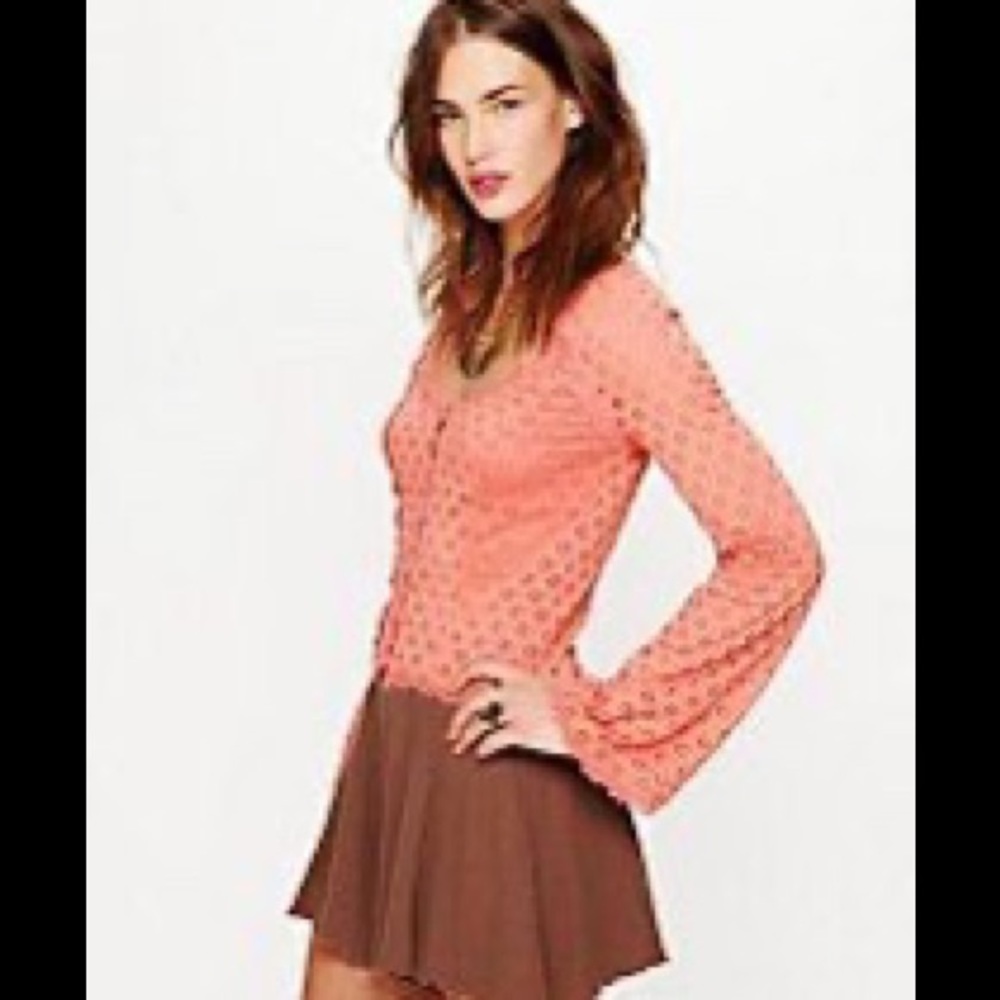 Free People Oh My Daze Bell Sleeve Crop Top
